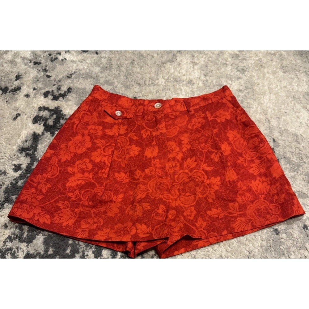 LAUREN RALPH LAUREN Womens Floral Chino Shorts Red Orange Size 2P 2 Petite Cog